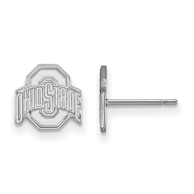 14k White Gold Ohio State University Xs (Tiny) Logo Post Earrings